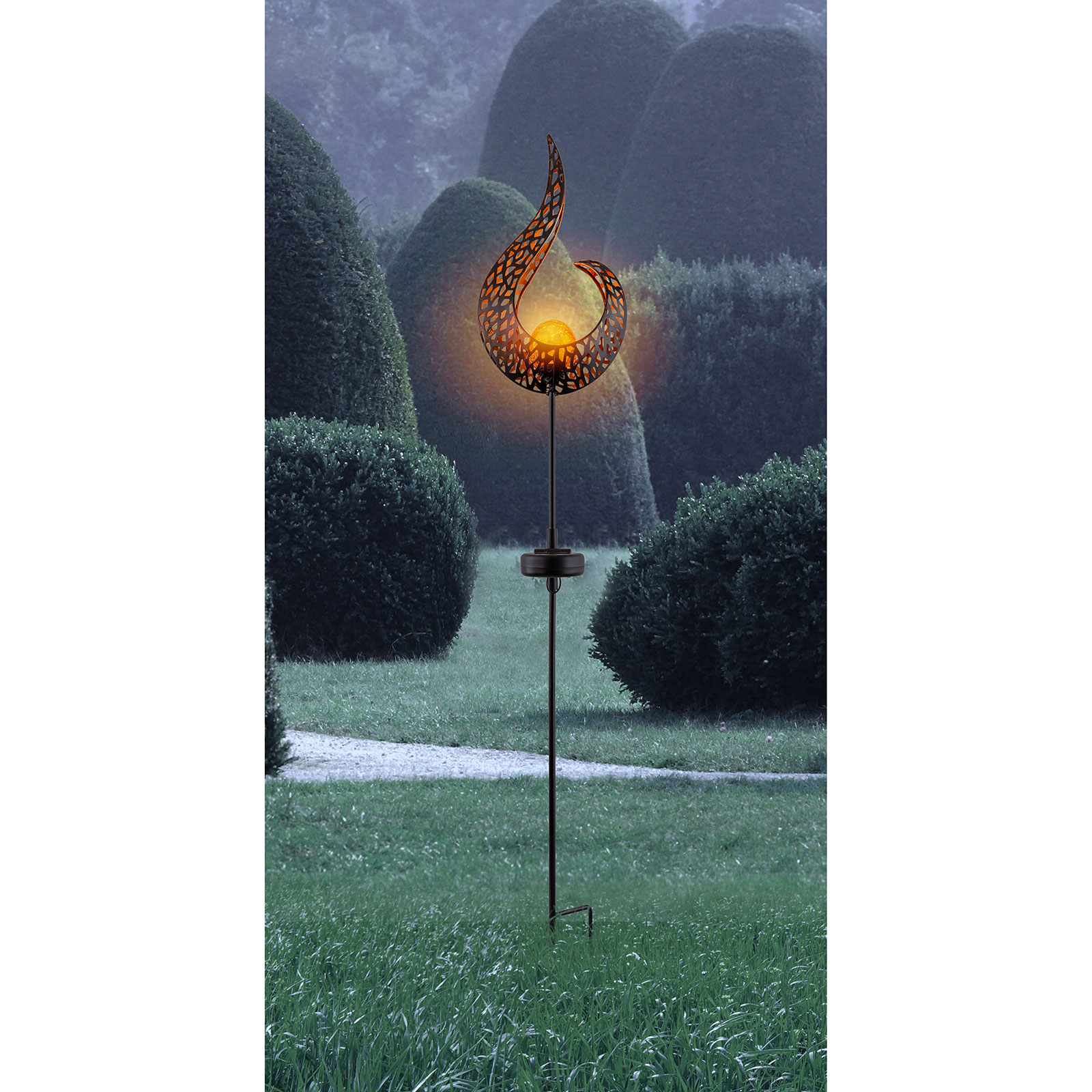 Solar-LED-Erdspieß - schwarz-gold - 90 cm hoch