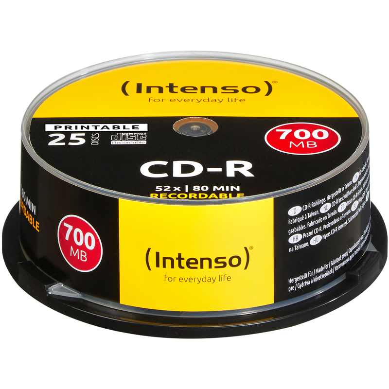 Intenso CD-R, bedruckbar, 0.7 GB, Spindel, 25 Stück