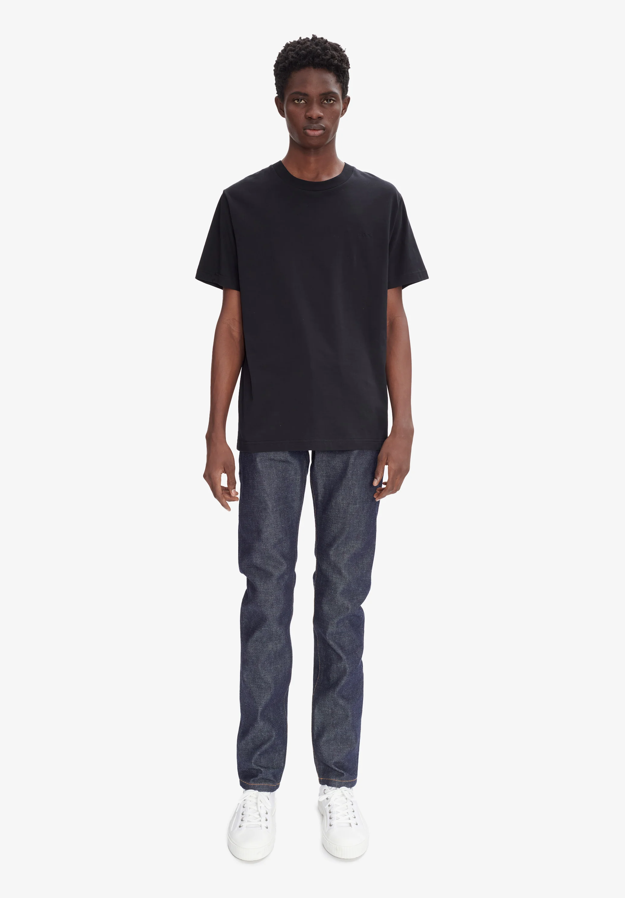 t-shirt standard apc brode GOTS - Noir