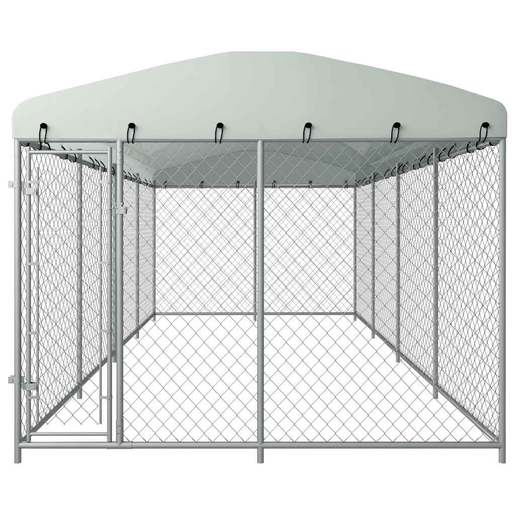 vidaXL Hondenhok met dak 7,6 x 3,8 x 2,3 m
