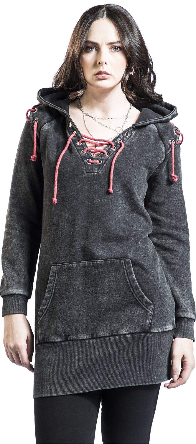 Robe Sweat à Capuche Avec Laçages | Rock Rebel by EMP Robe courte
