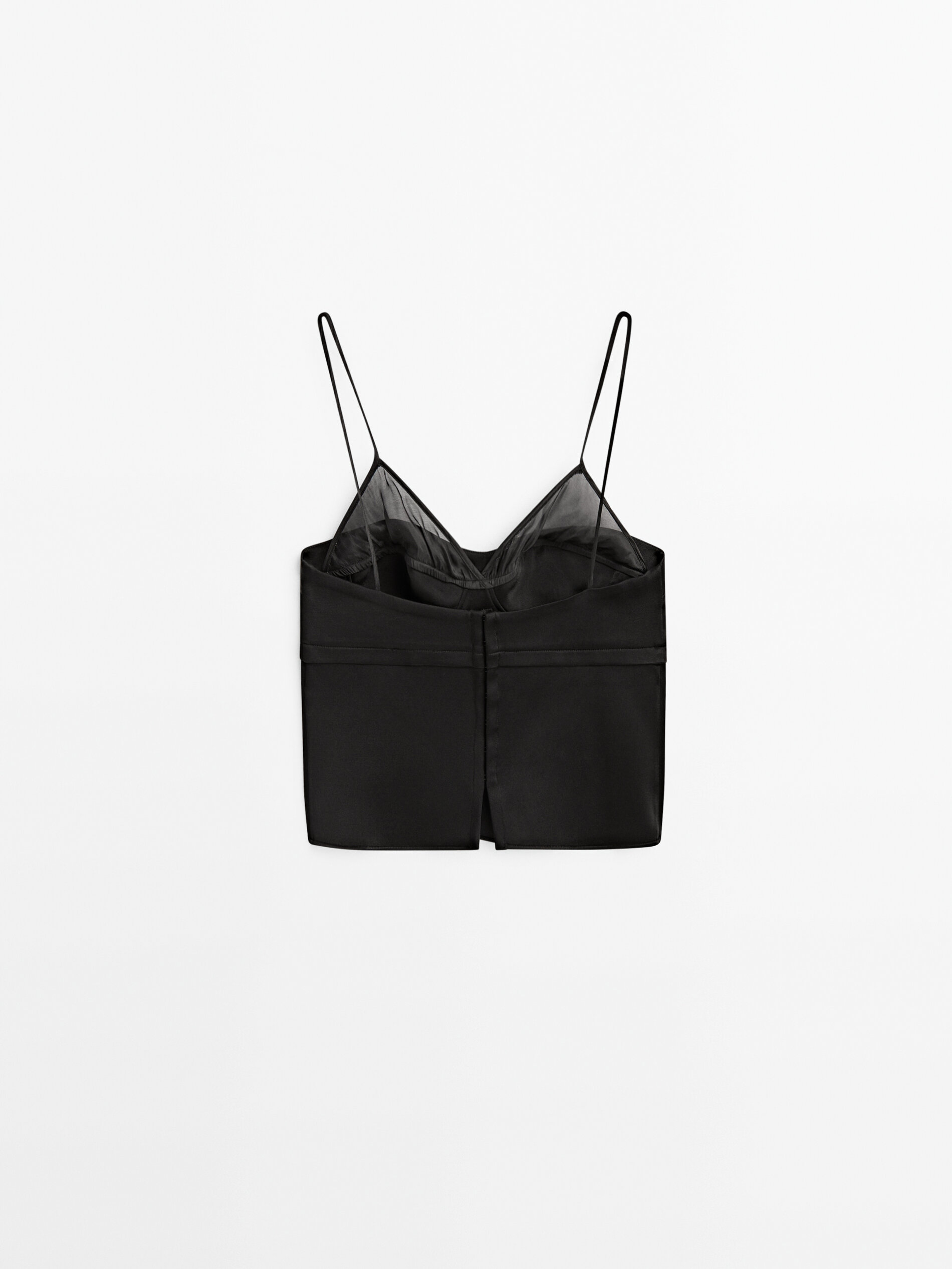 Top satinado tirantes - NEGRO