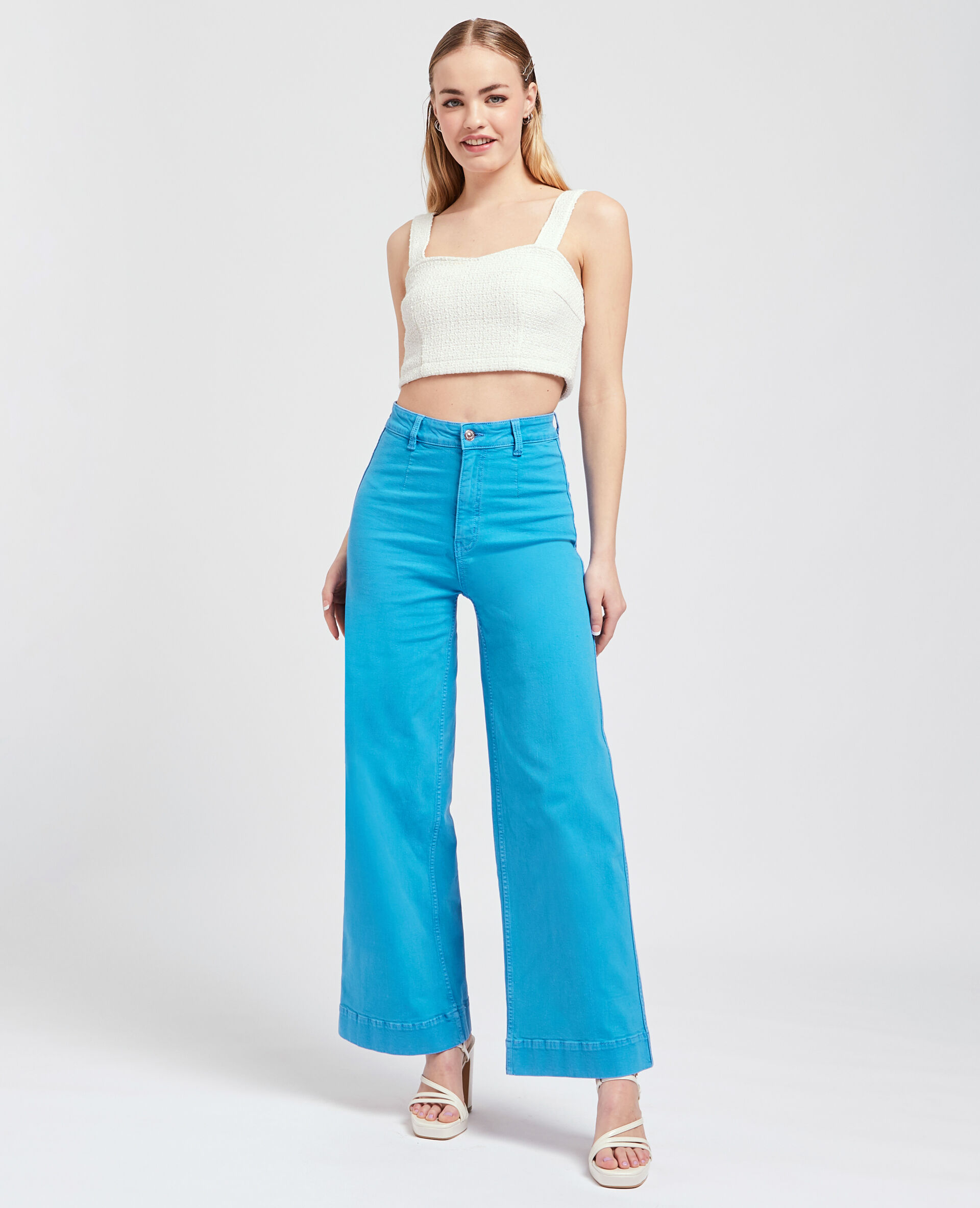 Jean large uni - Bleu
