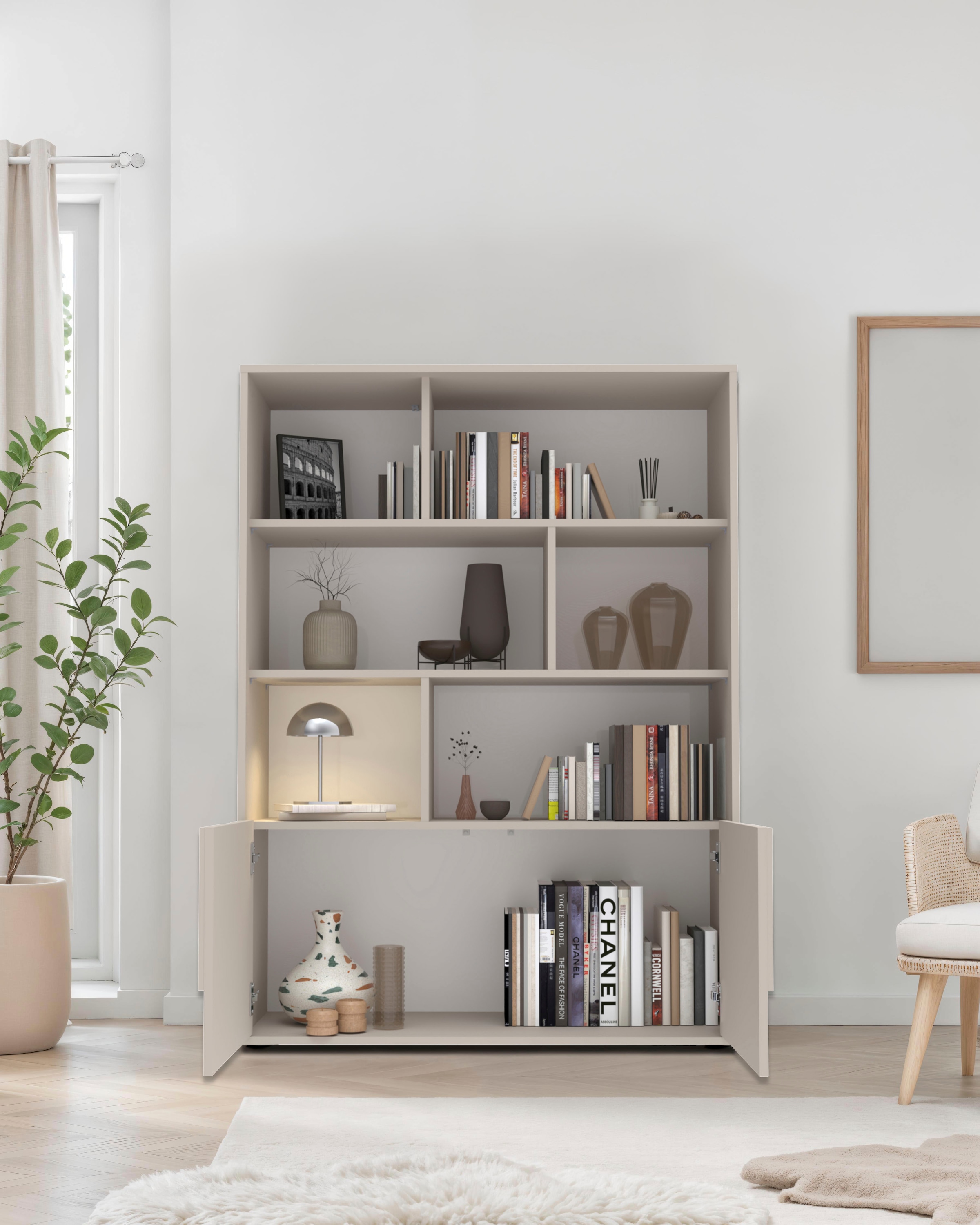 INOSIGN Highboard »Stone« 3D-Design, Push-to-open, Stauraum dekorativ & praktisch, Füsse wählbar