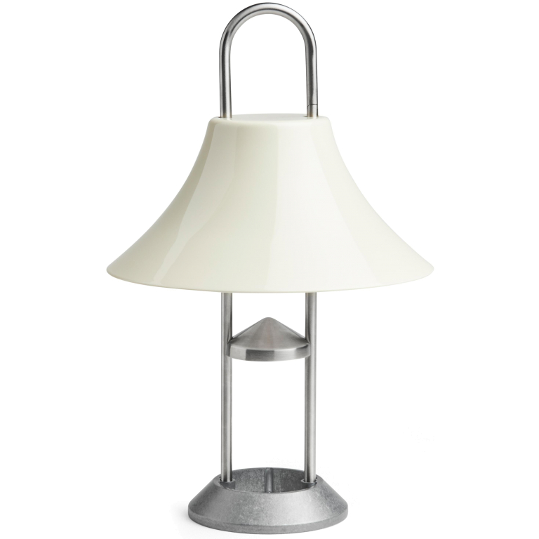 Hay Mousqueton tafellamp oplaadbaar LED oyster-white