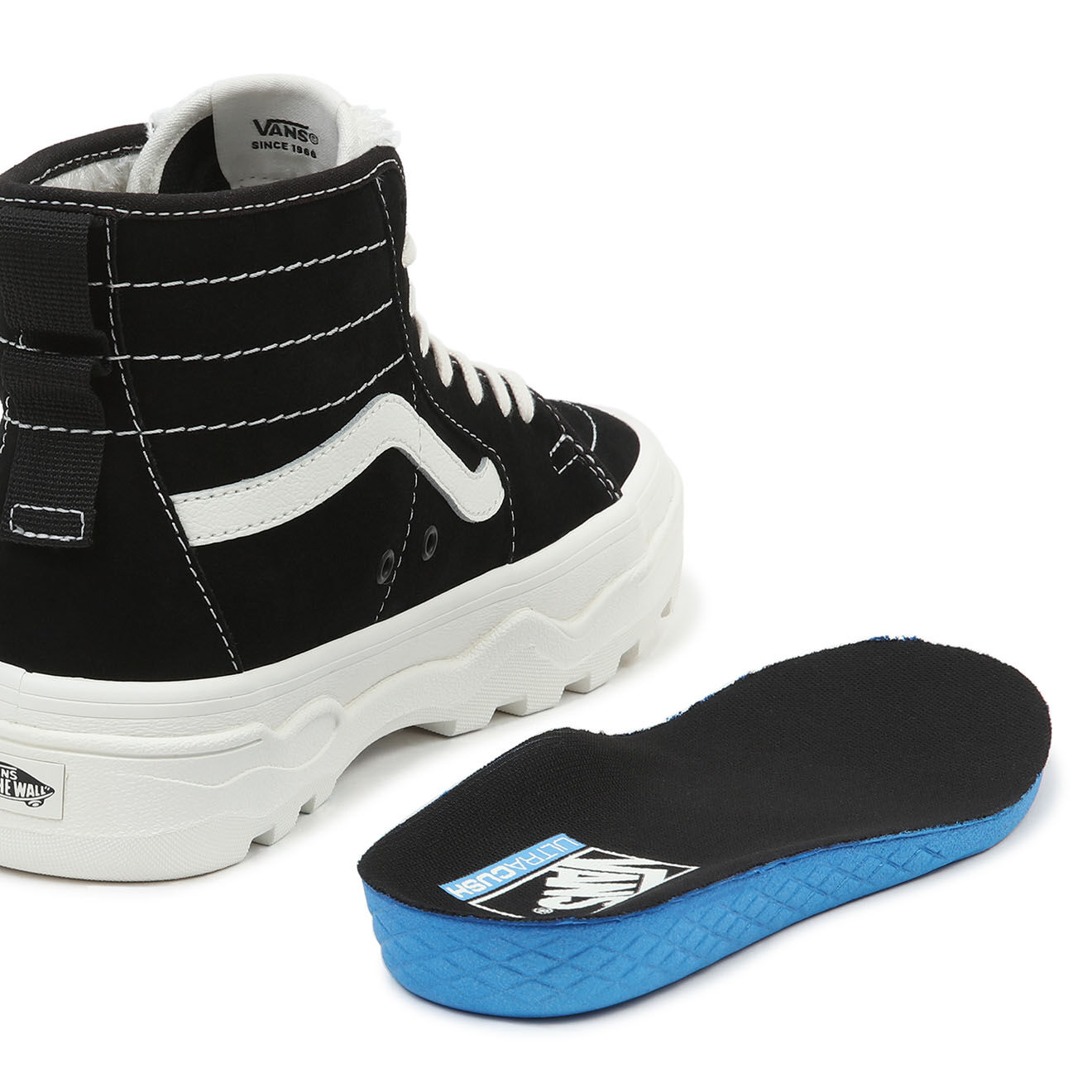 Vans Baskets en Velours de Cuir Sentry SK8-Hi WC fourrées noires