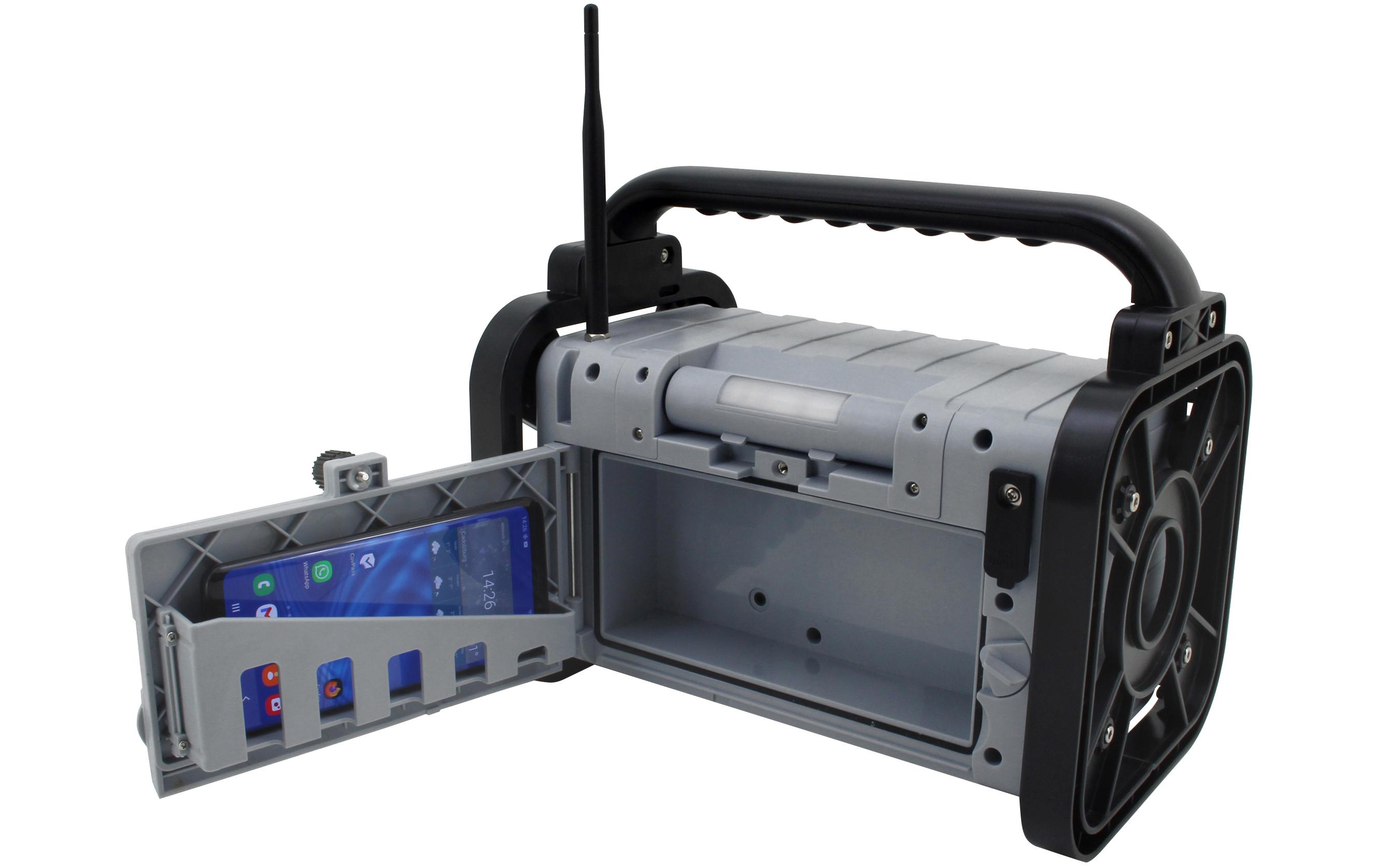 Baustellenradio DAB80 Grau<br>Baustellenradio mit DAB+/UKW und Li-Ion Akku