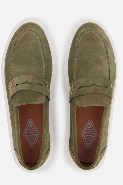 Invinci Instappers groen Suede