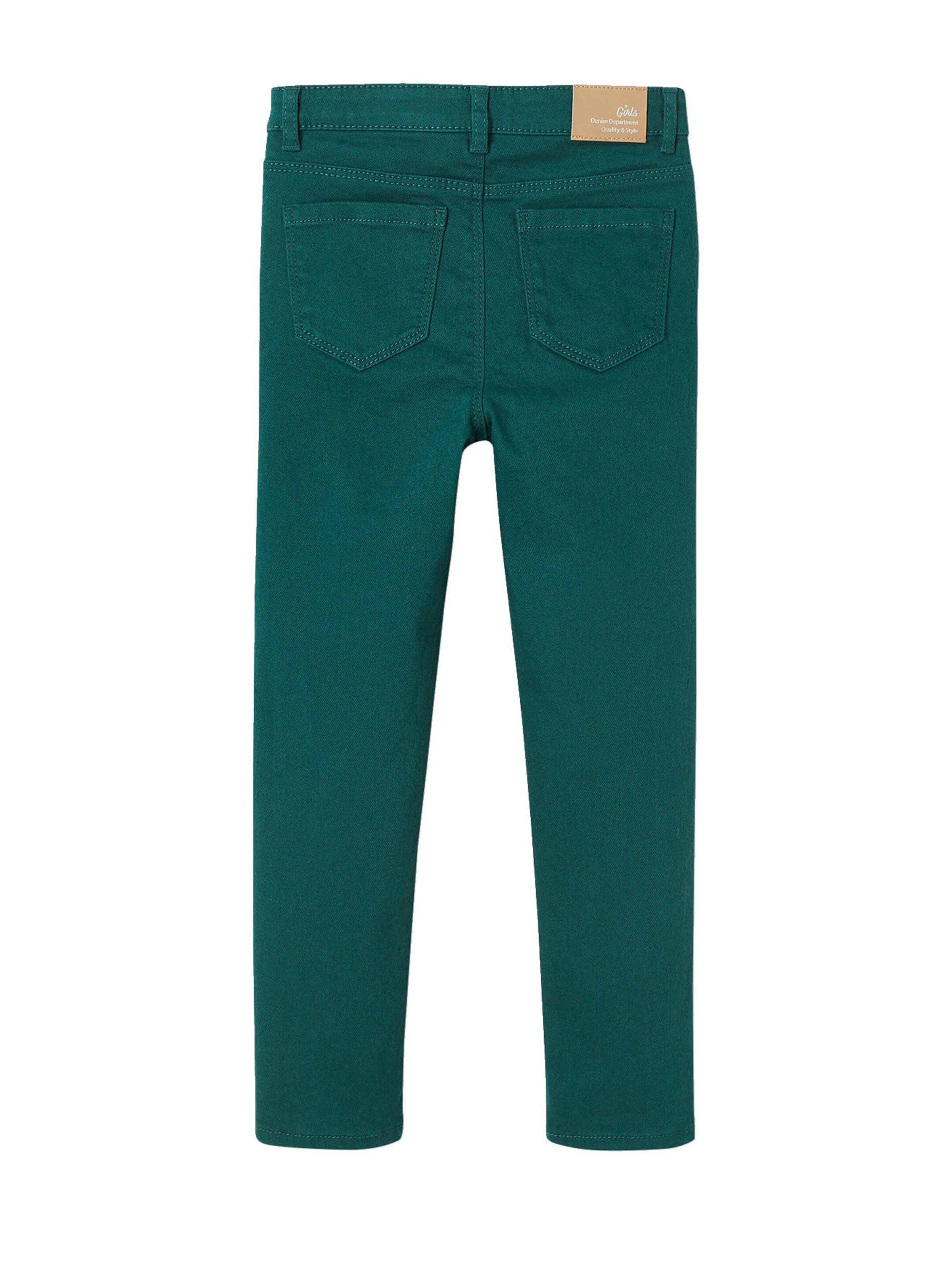 Vertbaudet Mädchen Mom-Fit-Hose, Hüftweite SLIM tannengrün