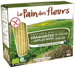 Le Pain des Fleurs Crackers Groene Linzen 150GR