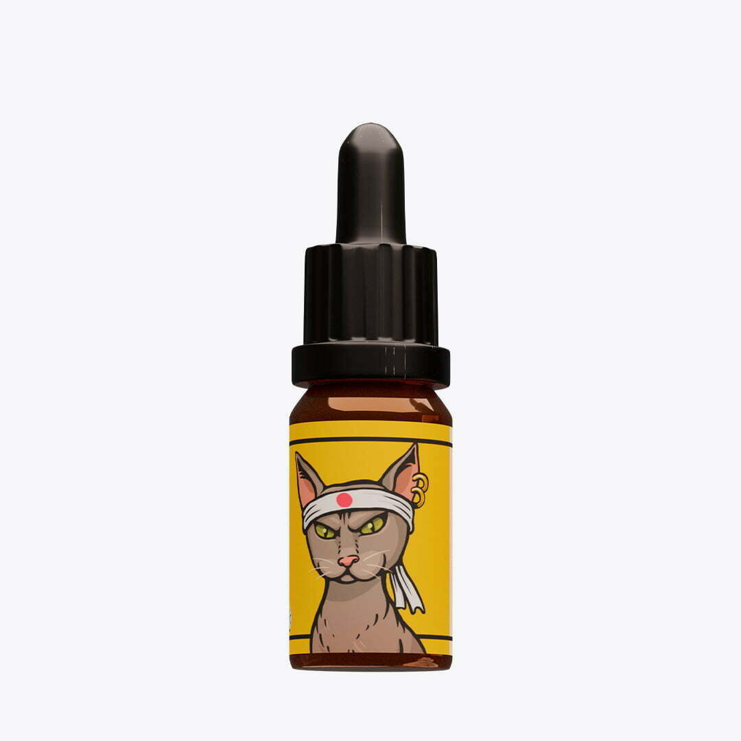 Óleo de CBD 3% para gatos com sabor salmão.