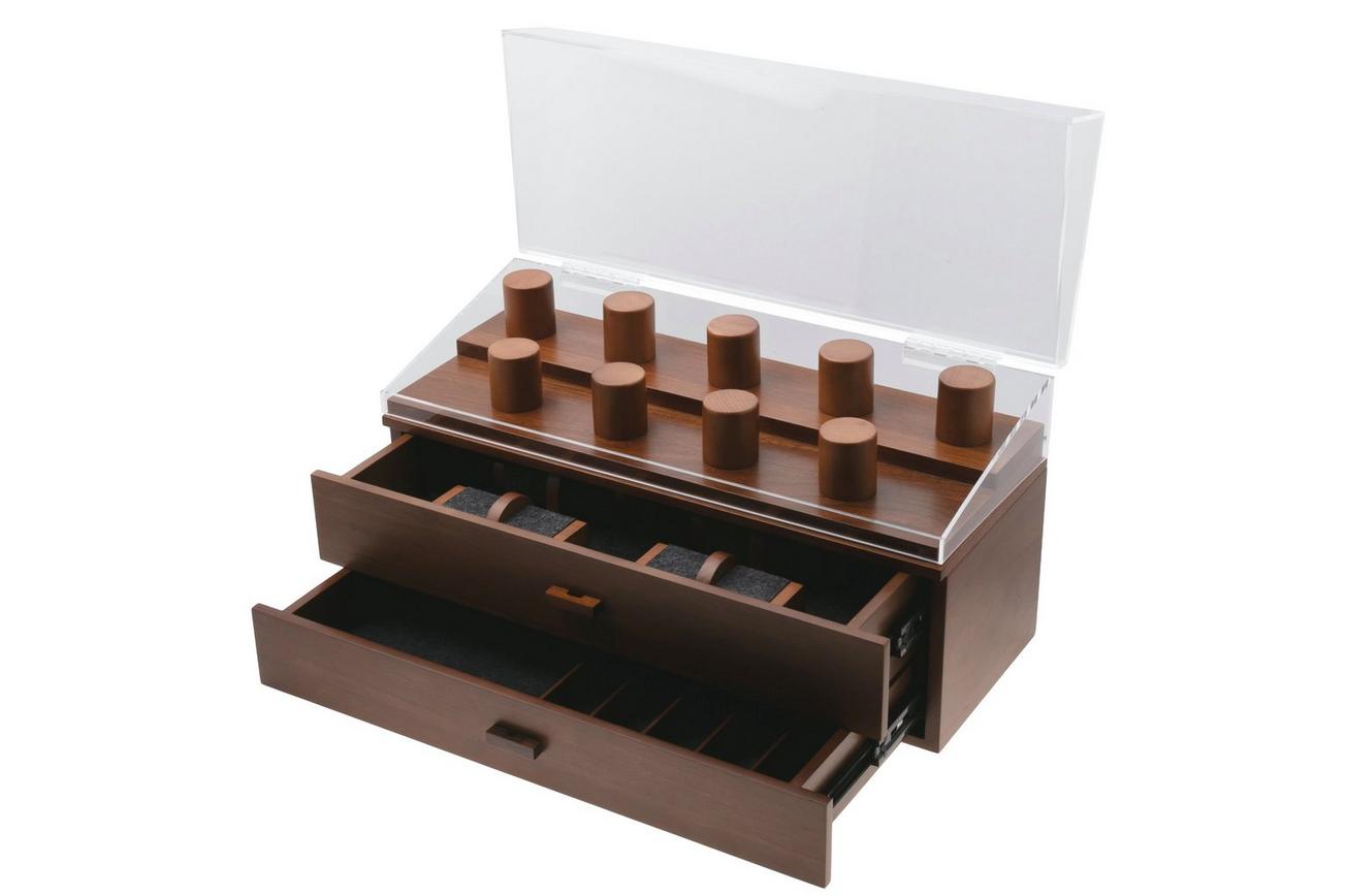 Holme & Hadfield Legacy Watch Display Case LGP-WT-978-1 Walnut, horloge display voor 17 stuks