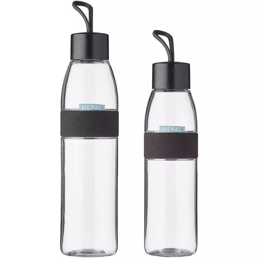 Mepal Trinkflaschen ELLIPSE 500 ml & 700 ml 2er Set schwarz