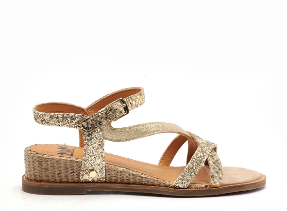 Mamzelle nu pieds plats femme  or