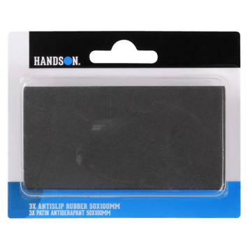 HANDSON anti slip rubber 50x100 mm zwart 3 stuks