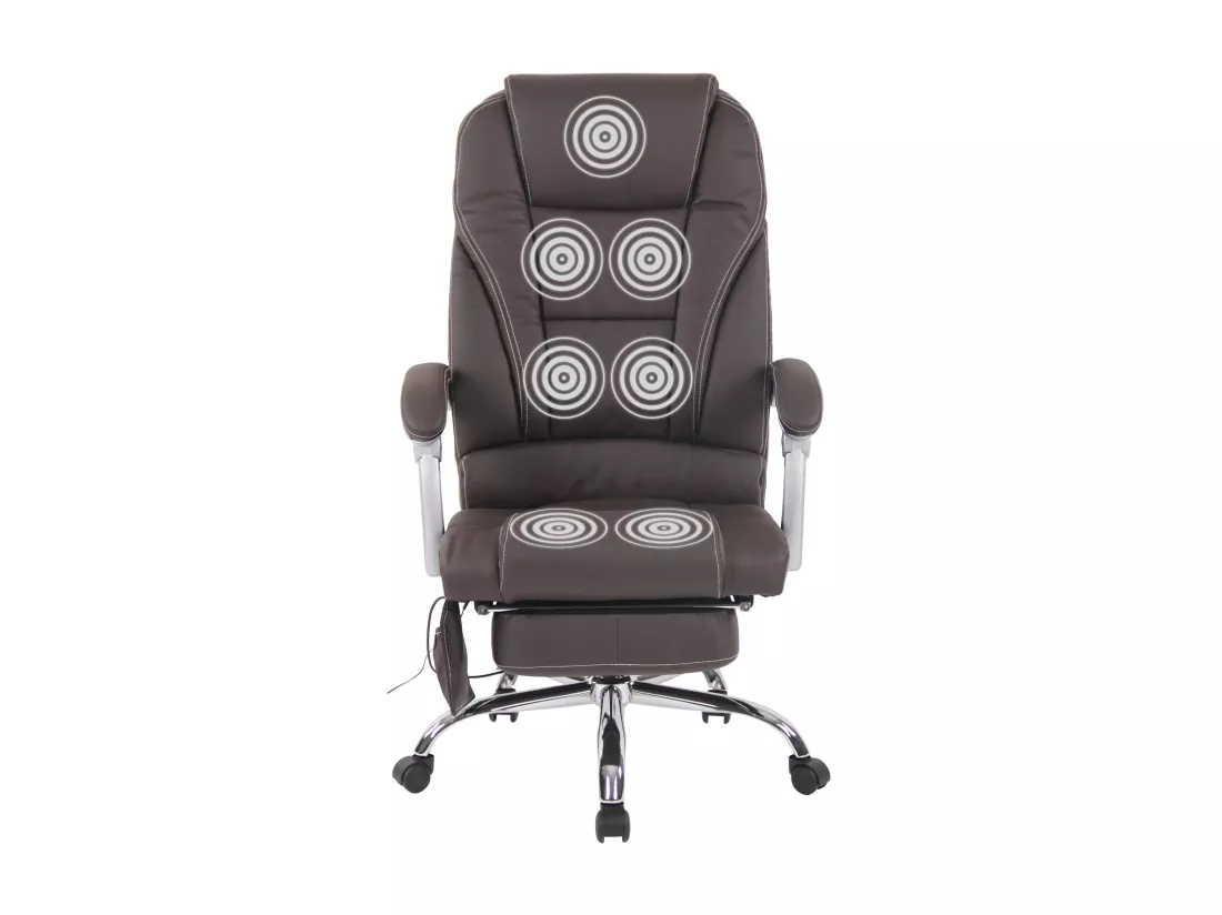 Chaise de bureau - Véritable cuir - Marron - Pacific