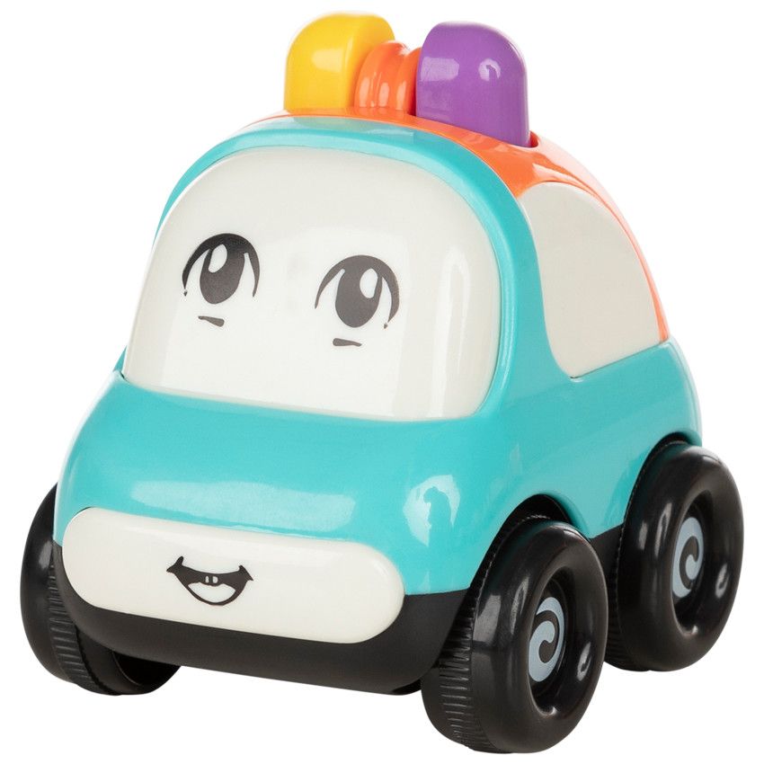 Jouet 1er âge petite voiture Vroumpiz - Bleu - Ecru