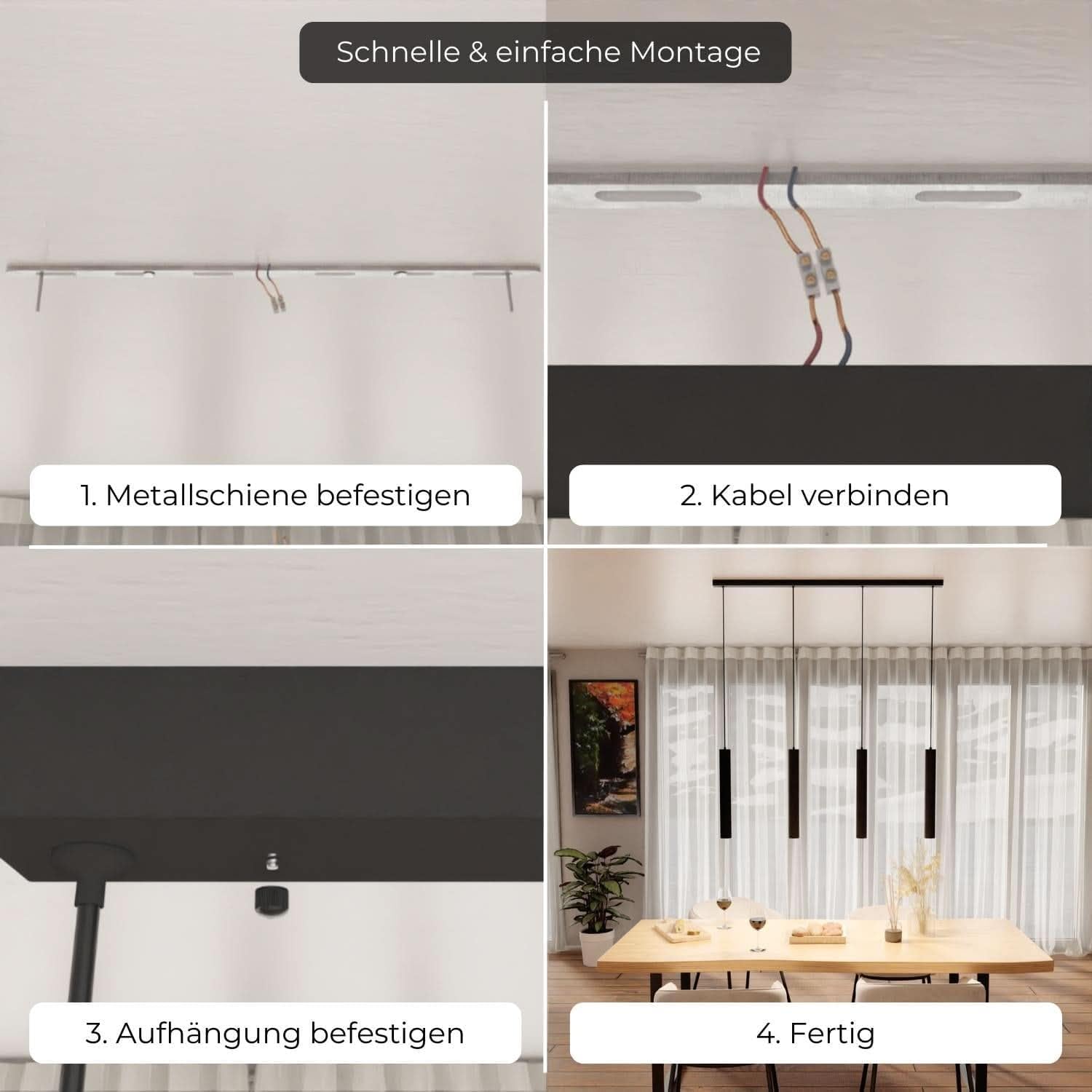 Dimmbare Pendelleuchte 'Learis', LED Deckenleuchte, moderne Hängelampe Esstisch Wohnzimmer Smart Home Alexa Google Home Tuya
