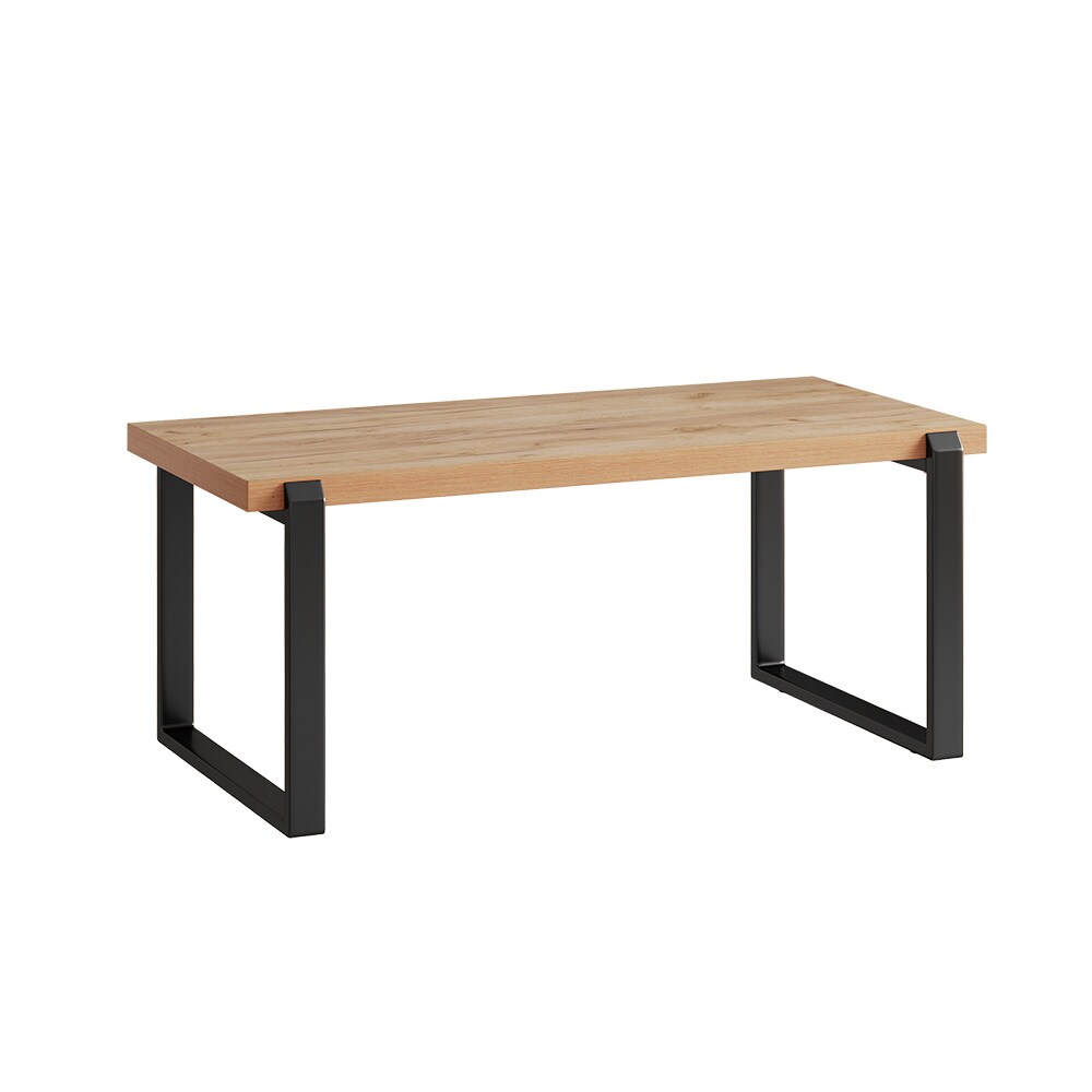 Vicco Couchtisch Halifax Eiche Schwarz 110 x 46 cm mit einem Metallrahmen