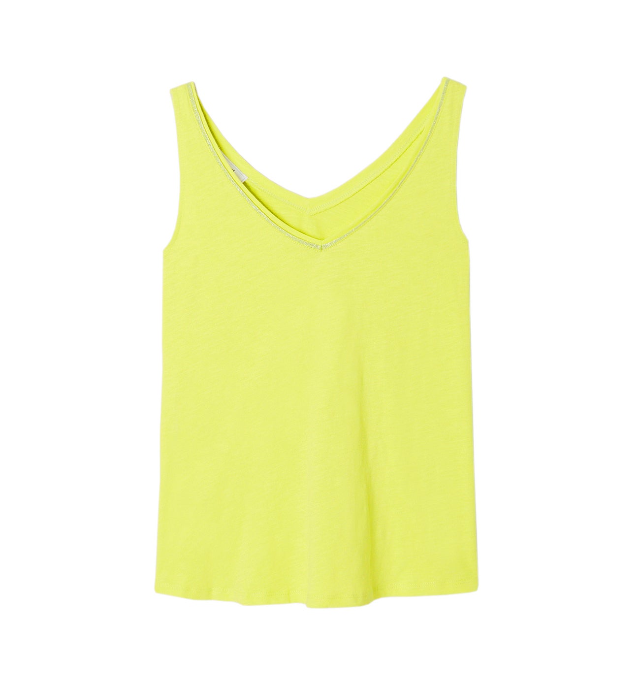 Débardeur col V Femme - Vert anis