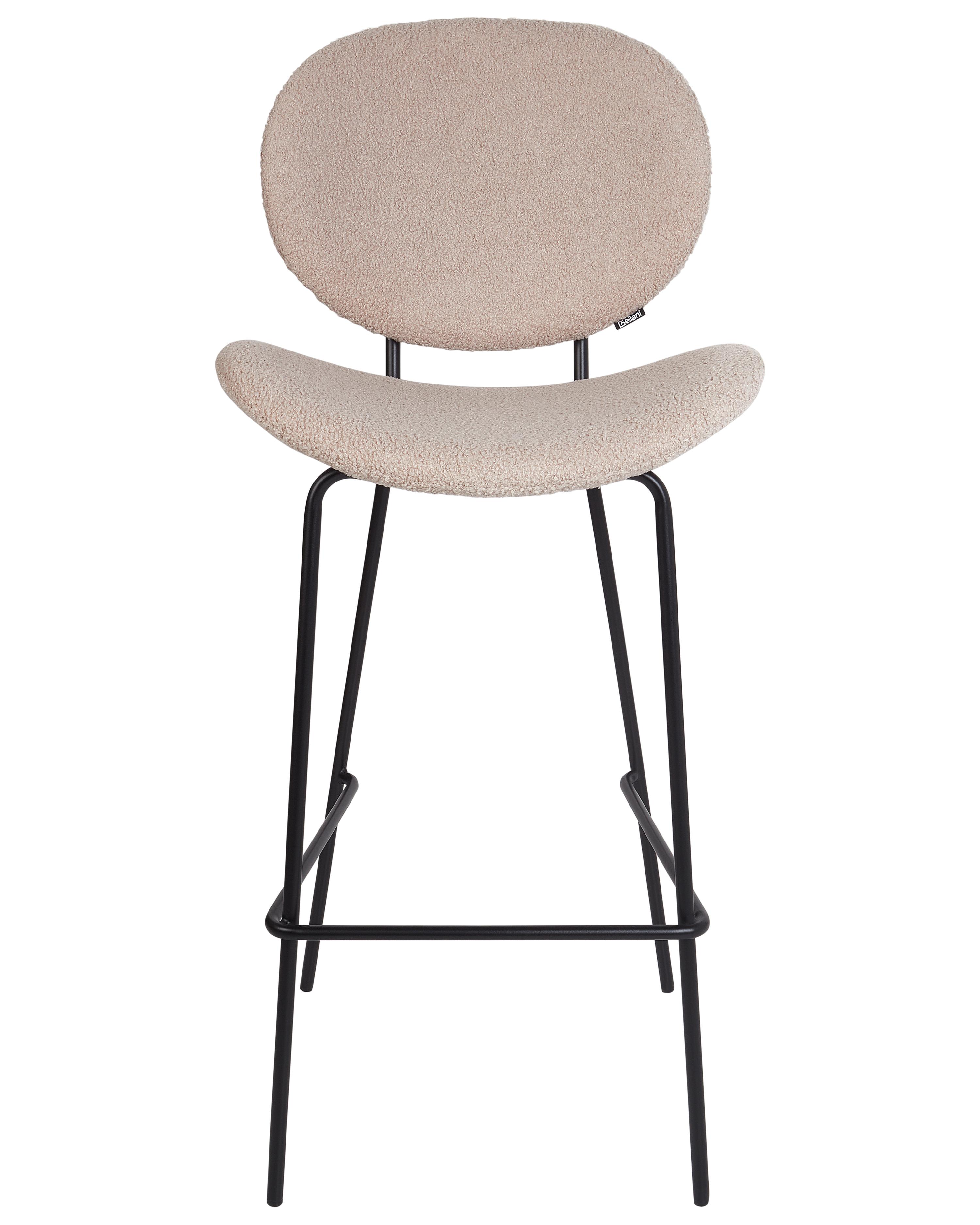 Set van 2 barstoelen LUANA Bouclé Lichtbeige