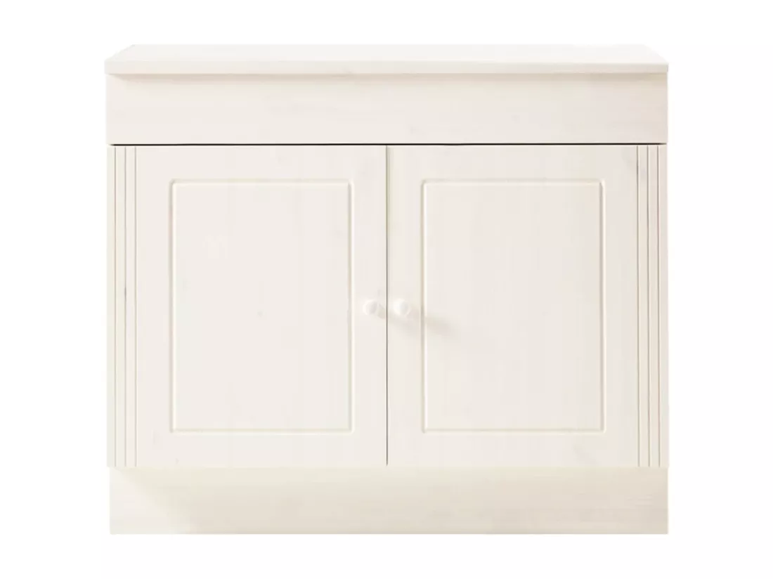 Anita | Meuble évier avec 2 portes en pin blanc