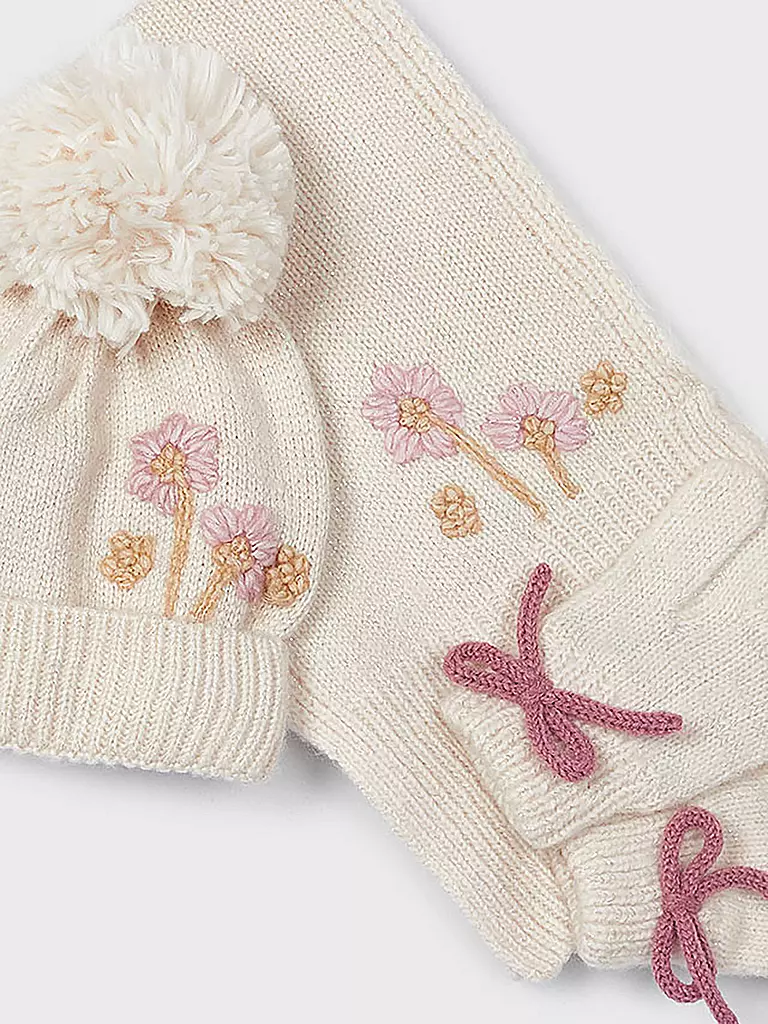 MAYORAL Mädchen Set 3-teilig Mütze, Schal und Handschuhe beige