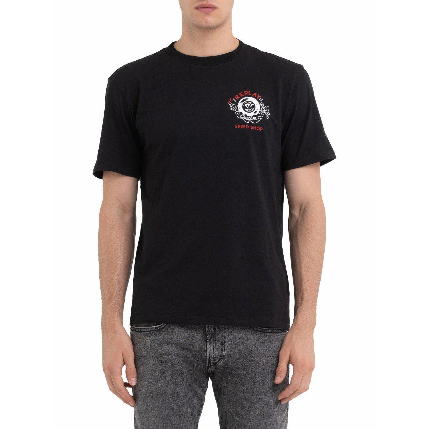 Replay Speed Shop Biker Print T Shirt