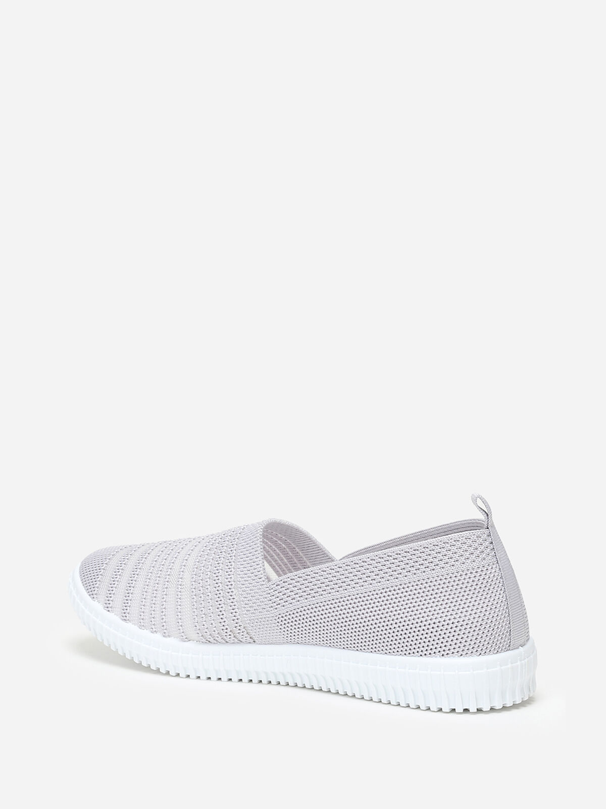 Slip-on en maille et effet transparent- Gris