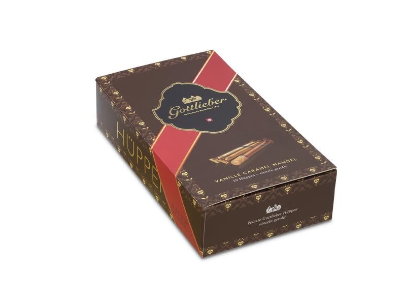 Gottlieber Gebäck Hüppen Classic 150 g Schweizer Waffelspezialität mit cremigen Füllungen