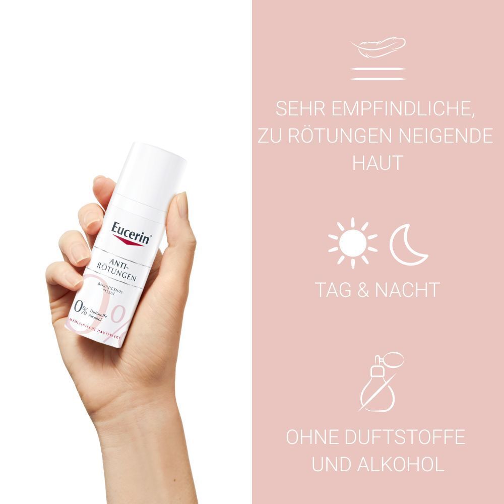Eucerin® AntiRötungen Beruhigende Pflege – für sehr empfindliche und gerötete Haut & zur Behandlung der Eigenschaften von sehr empfindlicher Haut