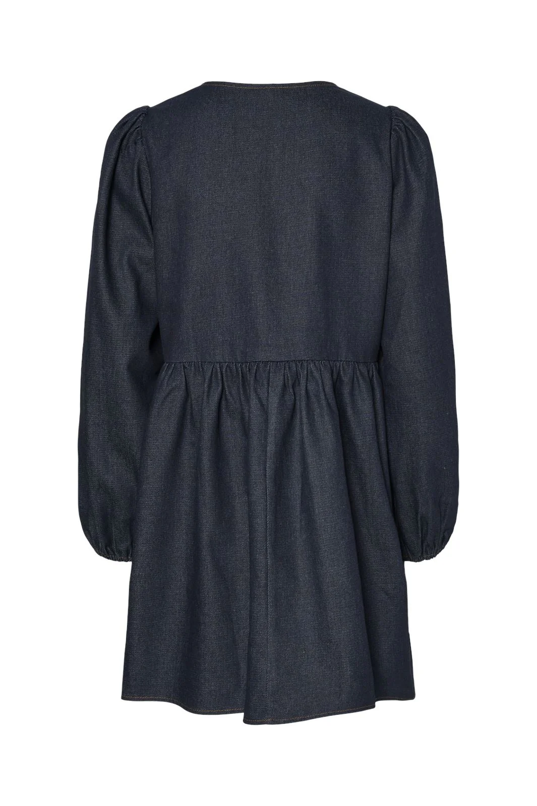 Pieces Pcasta Ls O-Neck Tie Denim Dress