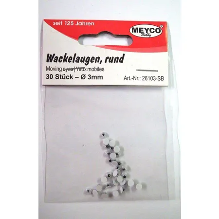 Meyco Wackelaugen 3mm, 30 Stück