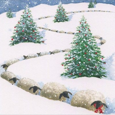 Sheep Trail in the Snow