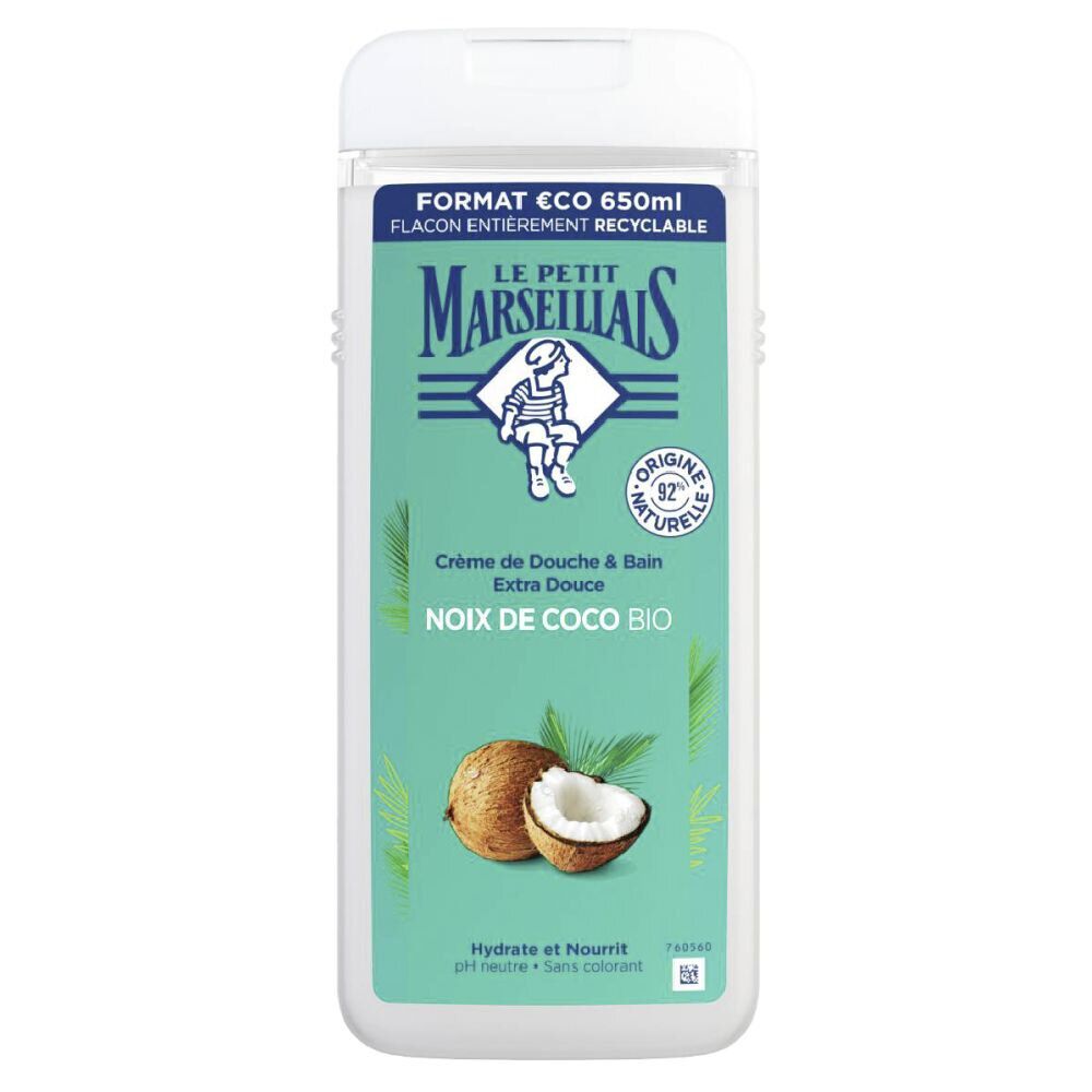 Gel douche et bain Le Petit Marseillais beurre de coco 650ml