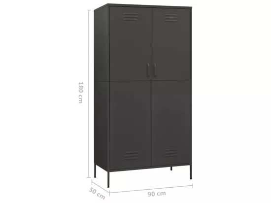 Garde-robe Anthracite 90x50x180 cm Acier