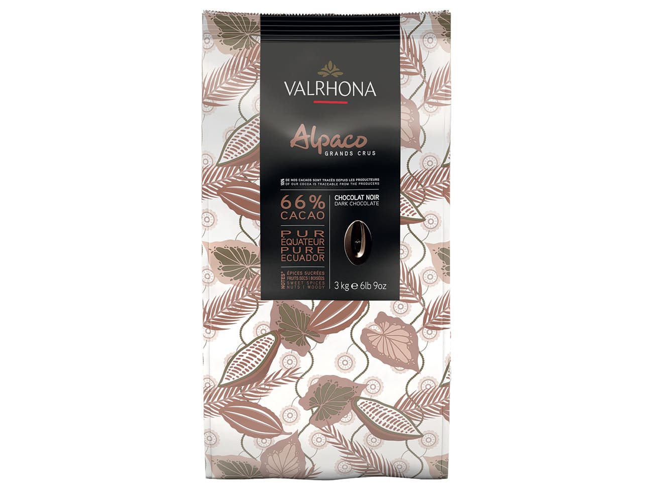 Chocolat noir Alpaco 66% - 3 kg - Valrhona
