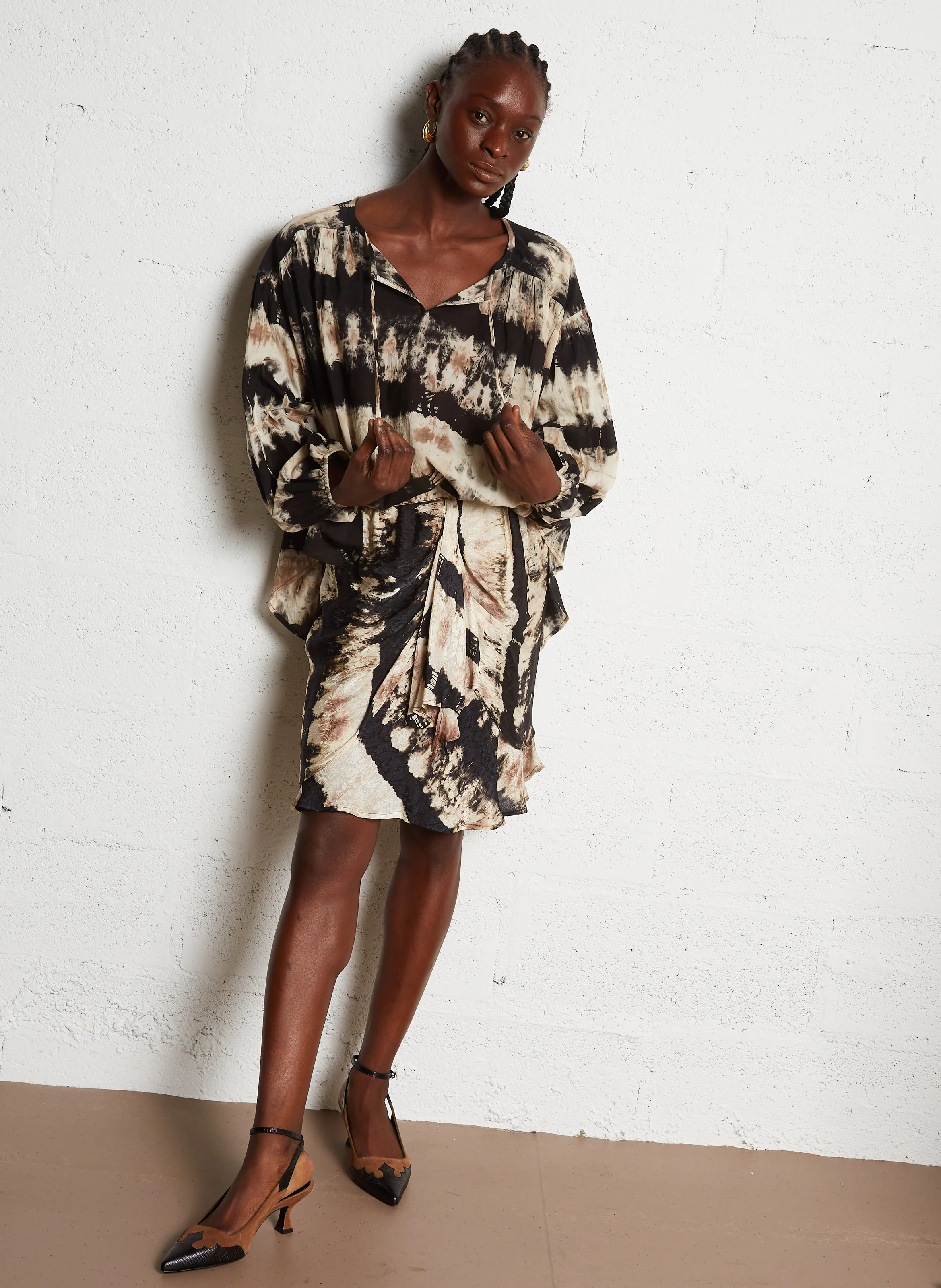 FUZAL - Jupe courte à imprimé tie and dye | Multicolore