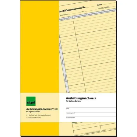 Sigel Ausbildungsnachweis A4 28Bl, täglich geheftet