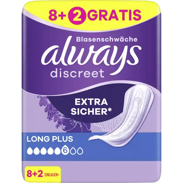 Discreet Inkontinenz Long Plus 8+2