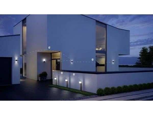 Steinel 055486 LED AUSSENLEUCHTE GL 80 SC SI LED-udendørs vægbelysning med bevægelsessensor LED (RGB) uden 9.1 W Sølv