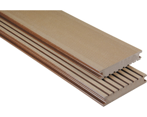 Konsta WPC terrasplank Masivo massief profiel geborsteld 26x145 mm (verkoop per meter van 1,00 m tot max. 6,00 m) bruin