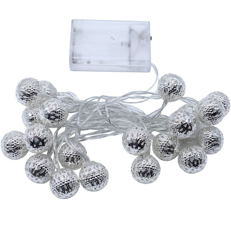 (3m) 20 LED's Orientalische Deko Lichterkette Kugeln Beleuchtung (Batteriebetrieben) - Warmweiss