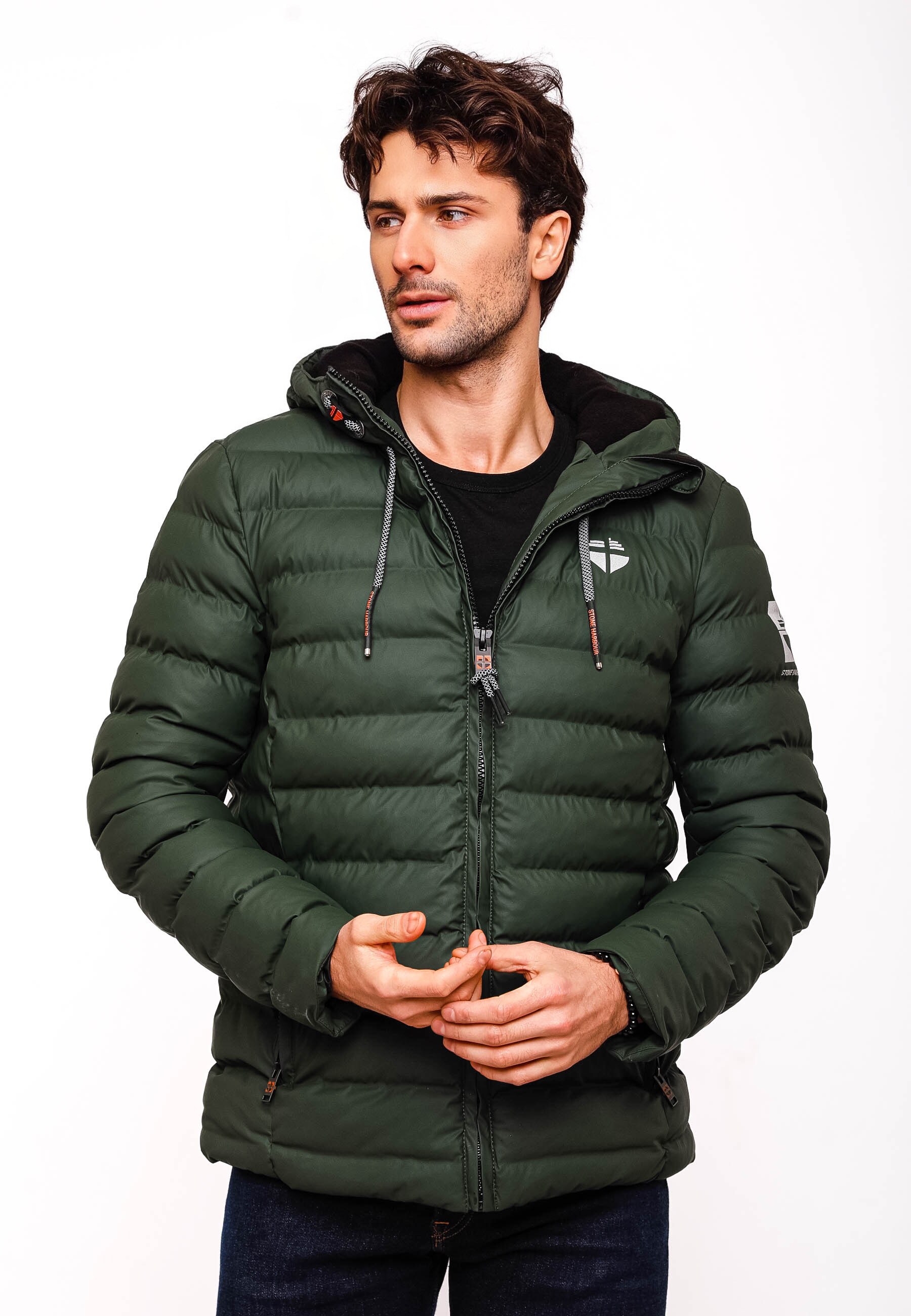 STONE HARBOUR Herren Winterjacke Wasserdichte Gesteppte Winter Regenjacke Zaharoo