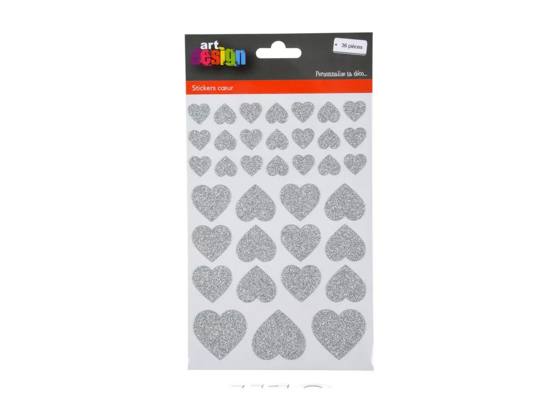 Lot de 36 Stickers Cœur 