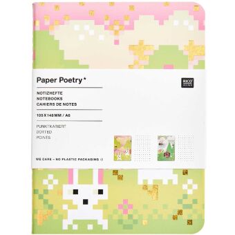 Notitieboeken DIN A6, Pixel, Landscape FSC MIX, 2 stuks.