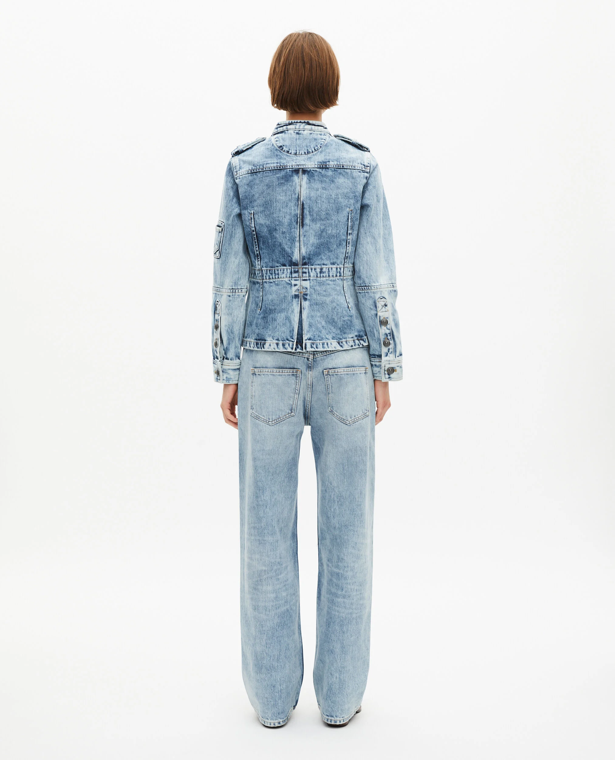 Veste style officier en denim