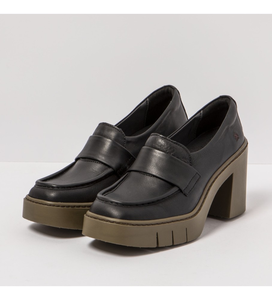 Sapatos Art Berna em couro preto - altura do salto: 9 cm -
