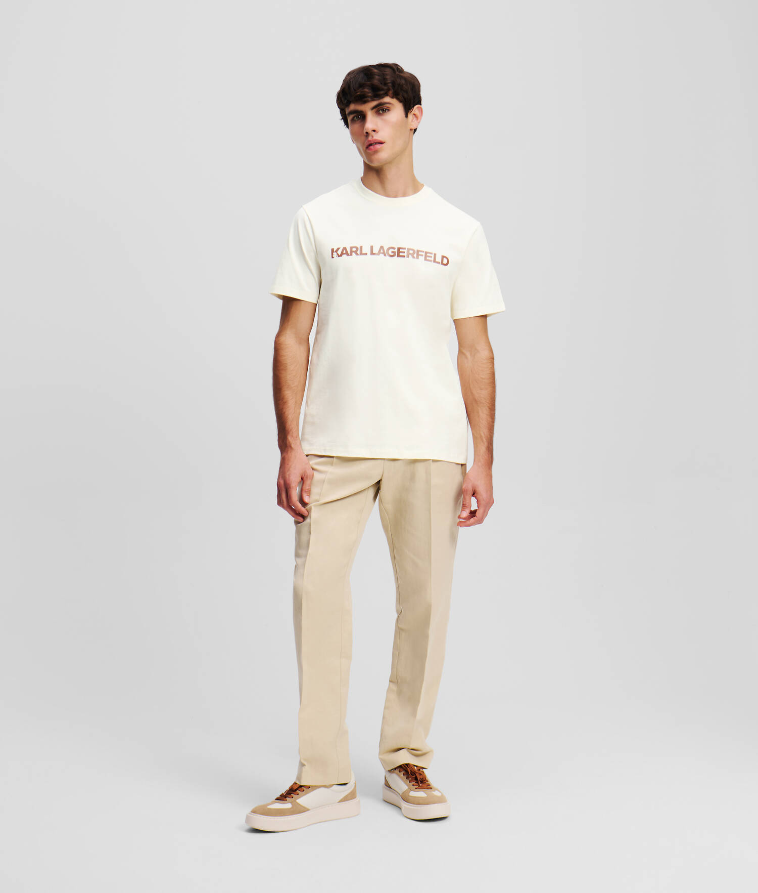 T-SHIRT AVEC LOGO KARL - Crème Cannoli