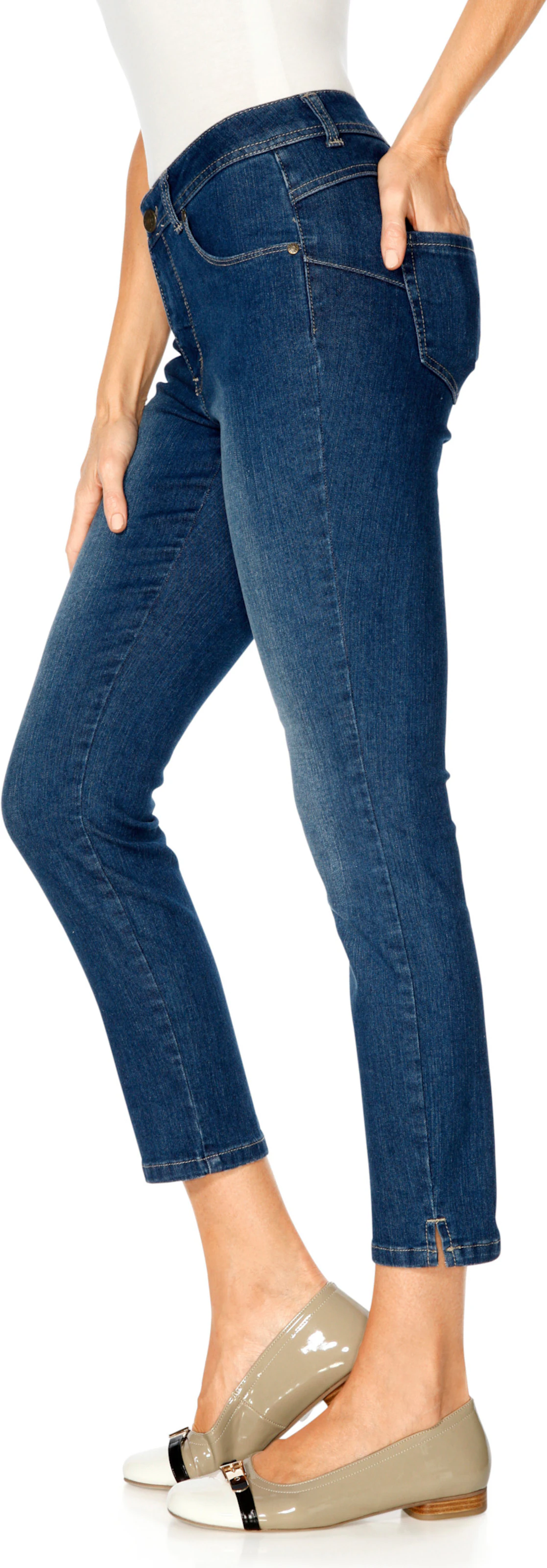 heine Bauchweg-Jeans in blue denim
